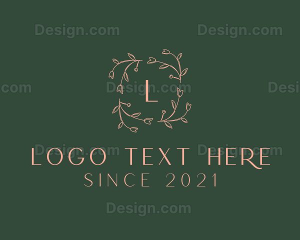 Flower Stem Plant Wreath Logo