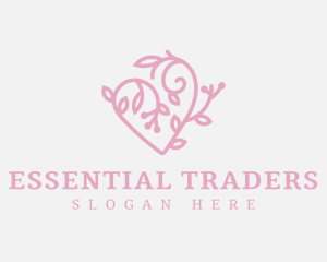 Floral Swirl Heart logo design