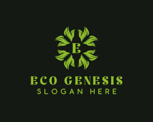 Eco Wellness Leaves logo design