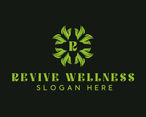 Eco Wellness Leaves logo design