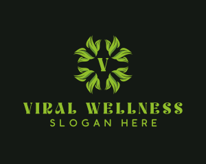 Eco Wellness Leaves logo design