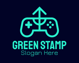 Green Gamepad Arrow  logo design