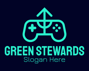 Green Gamepad Arrow  logo design