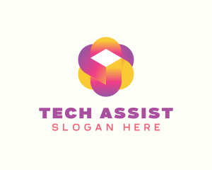 Digital Tech Cube  logo design