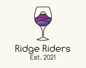 Mountain Wine Glass logo design