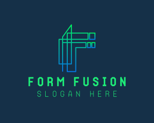 Letter F Tower Structure logo design