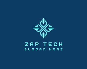 Tech Circuit Petals logo design