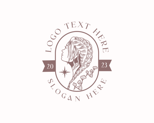 Woman Braid Hairstyle logo
