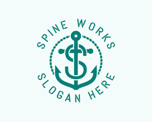 Ship Anchor Letter S logo design