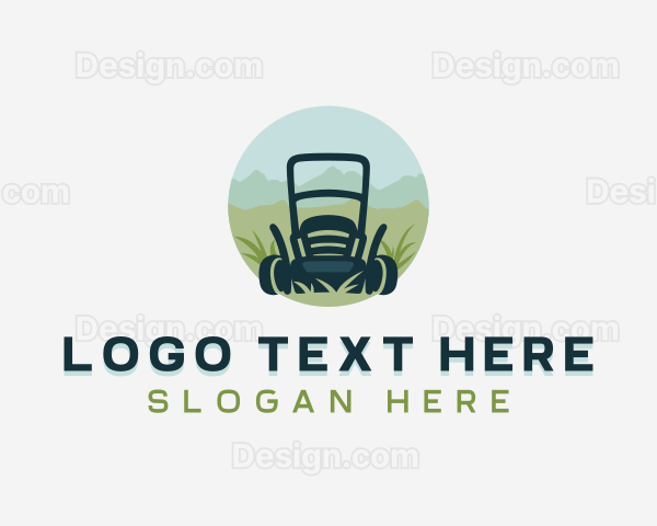 Lawn Mower Gardening Logo