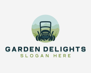 Lawn Mower Gardening logo design