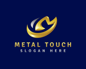 Professional Metallic Letter M logo