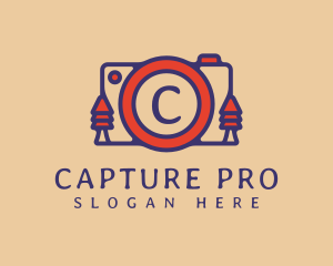 Pine Tree Forest Camera logo design