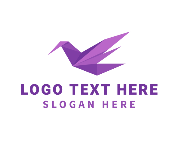 Purple Origami Bird logo