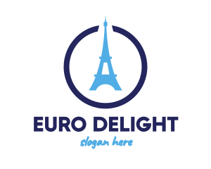 Blue Eiffel Tower logo