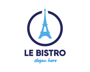 Blue Eiffel Tower logo