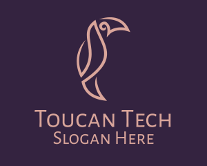 Linear Toucan Bird logo design