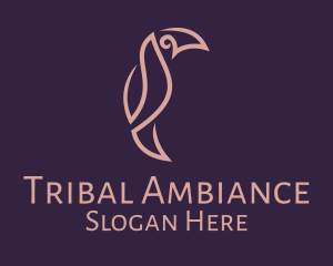 Linear Toucan Bird logo design