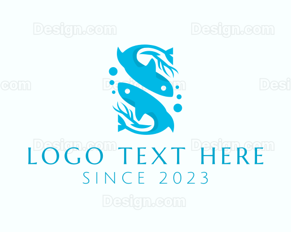 Blue Fisheries Letter S Logo