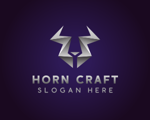 Modern Metallic Horns logo design