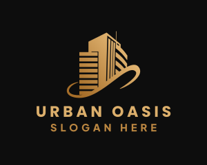 Gold High Rise Building logo design