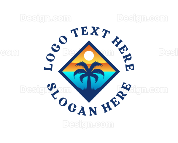 Tropical Island Coastal Logo