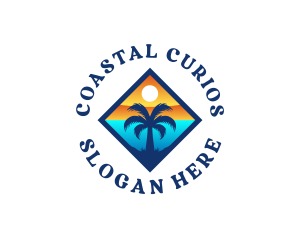 Tropical Island Coastal logo design