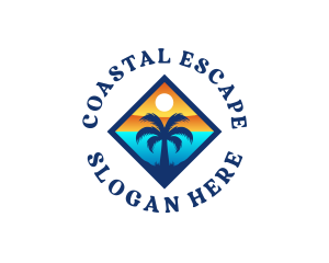 Tropical Island Coastal logo design