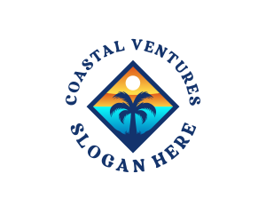 Tropical Island Coastal logo design