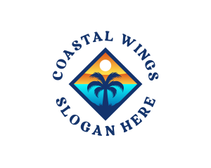 Tropical Island Coastal logo design