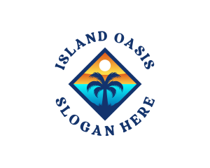 Tropical Island Coastal logo design