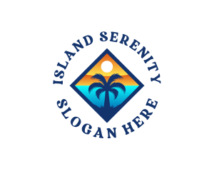 Tropical Island Coastal logo design