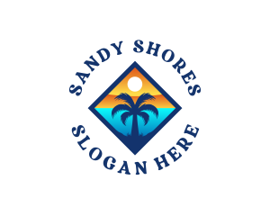 Tropical Island Coastal logo design