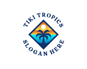 Tropical Island Coastal logo design