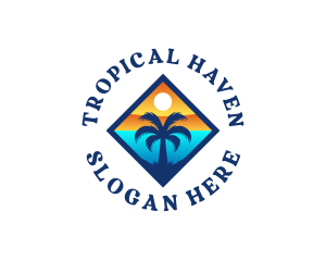 Tropical Island Coastal logo design