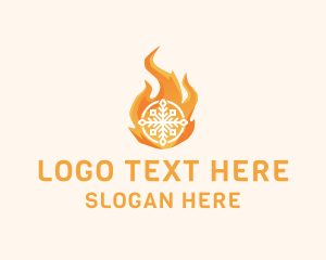 Fire Flame Snowflake Logo