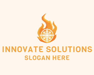 Fire Flame Snowflake logo