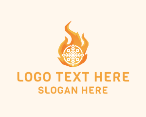 Fire Flame Snowflake logo