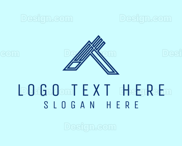 Blue Outline Letter A Logo