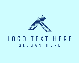 Blue Outline Letter A logo