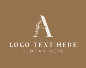 Organic Floral Letter A logo