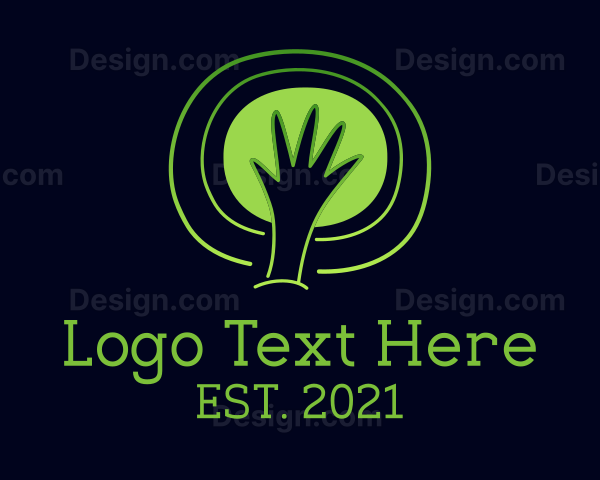 Green Eco Hand Logo