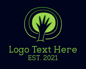 Green Eco Hand logo