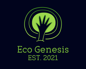 Green Eco Hand logo design