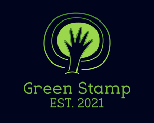 Green Eco Hand logo design