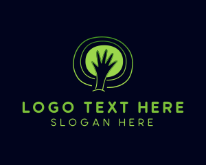 Green Eco Hand logo