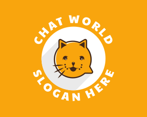 Cat Chat SMS logo design