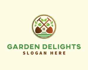 Lawn Shovel Gardening logo design