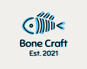 Blue Fish Bone  logo design