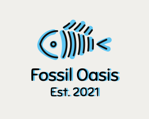 Blue Fish Bone  logo design